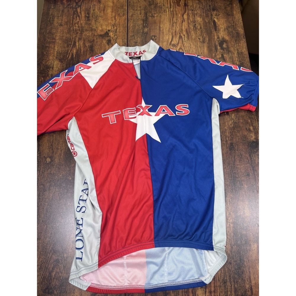 Canari Cycling Texas Pride Lone Star Cycling Jersey Size Medium Red White Blue